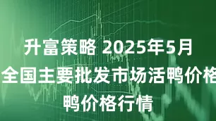 升富策略 2025年5月24日全国主要批发市场活鸭价格行情